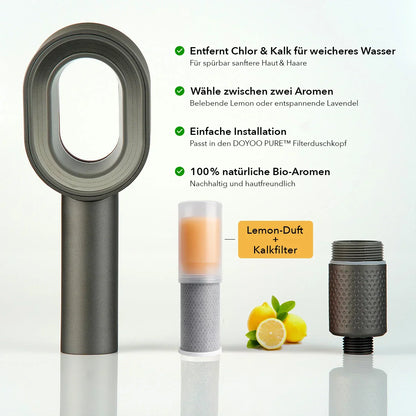 High End Aroma + Vitamin C + Kalk- und Aktivkohlefilter - Doyoo Pure Skin Filterduschkopf